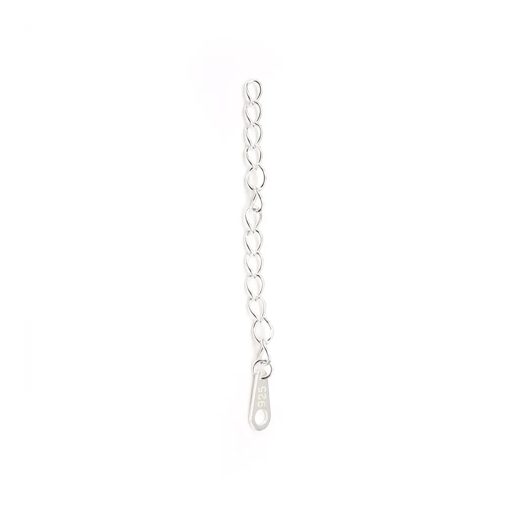 Chaîne de rallonge avec médaille en argent 925 4cm x 2pcs