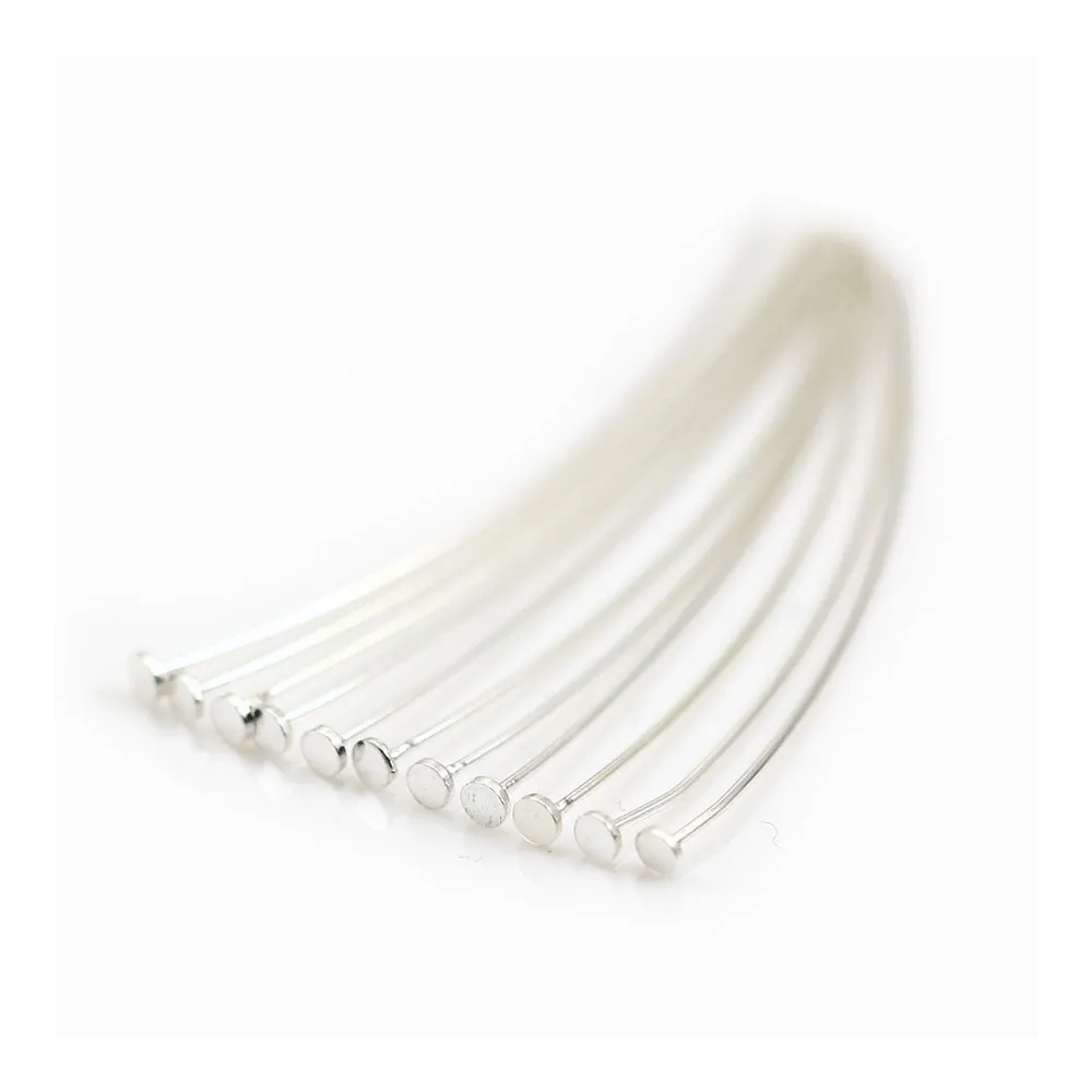Clou tête plate 0.45x2x40mm Argent 925 x 10pcs