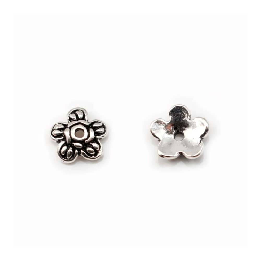 Coupelle en fleur Argent 925 7mm x 4 pcs
