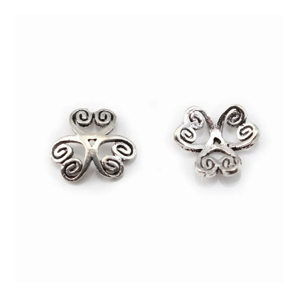 Coupelle Trèfle Argent 925 9mm x 4pcs