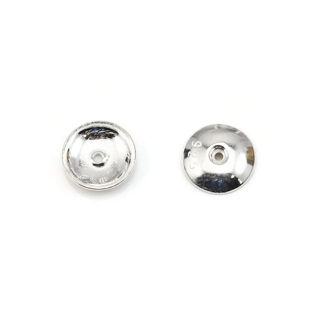 Coupelle lisse, en argent 925, de taille 8mm x 8pcs
