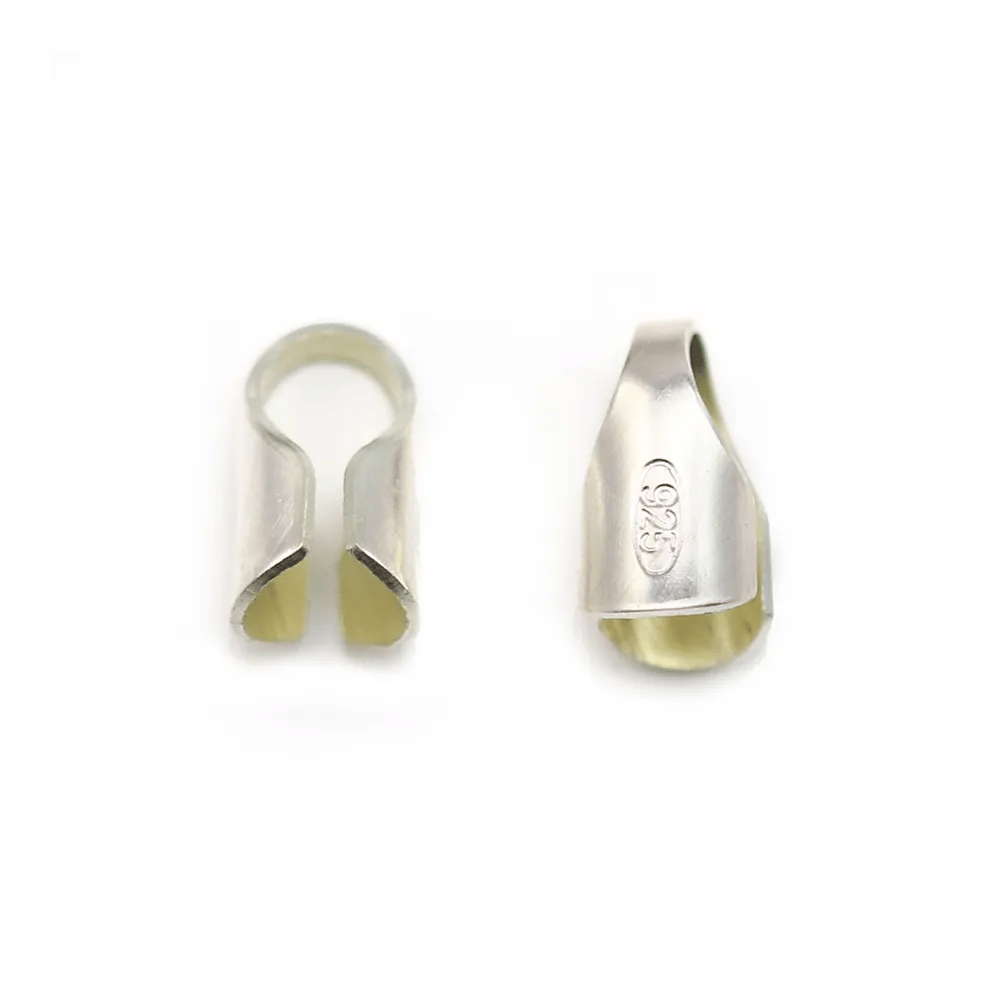Embout en argent 925, pour cordon et cuir, 4mm x 4pcs