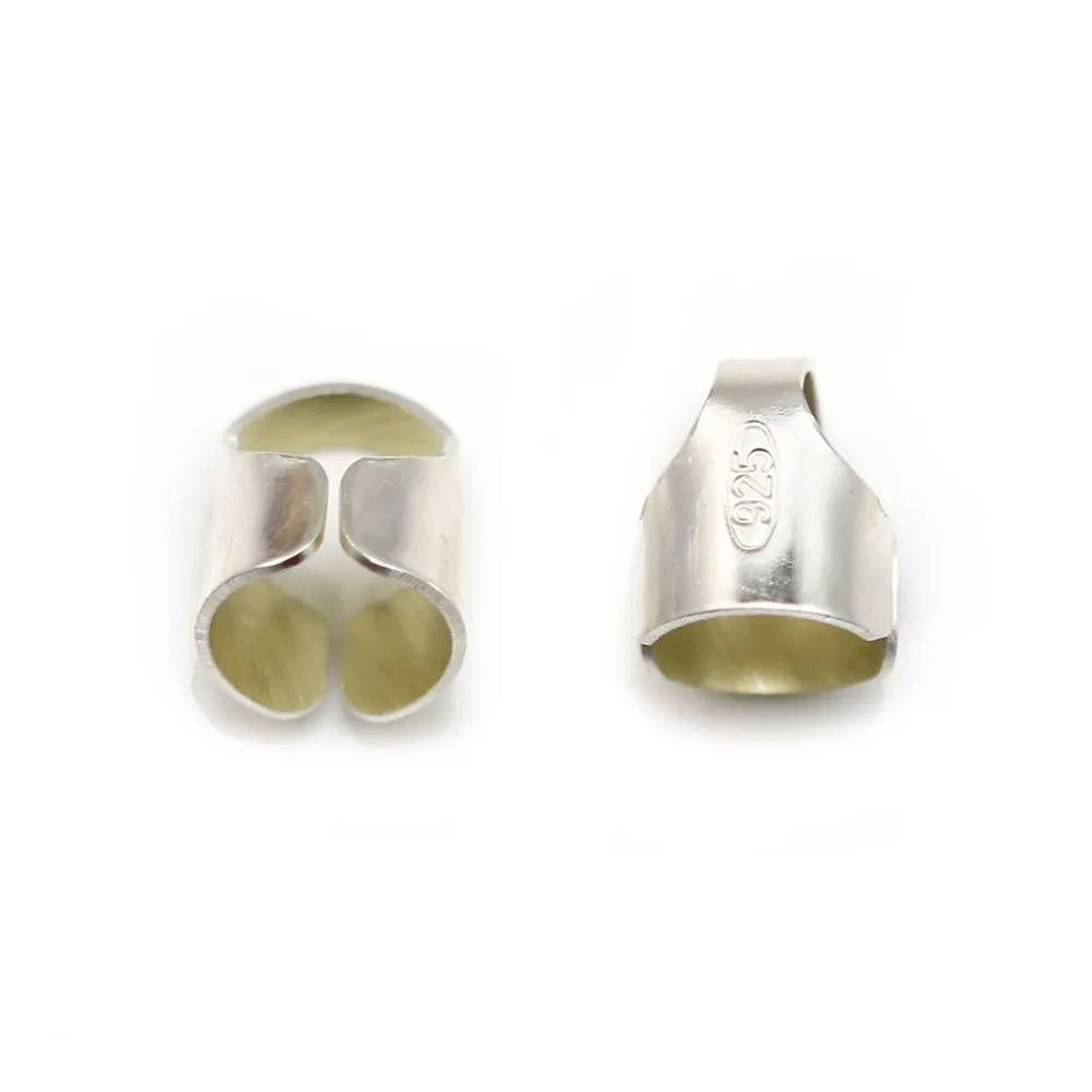 Embout en argent 925, pour cordon et cuir, 5mm x 4pcs