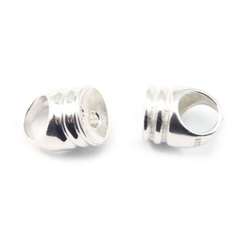 Argent 925 embout rond pour cordon 5x6mm x 20 pcs