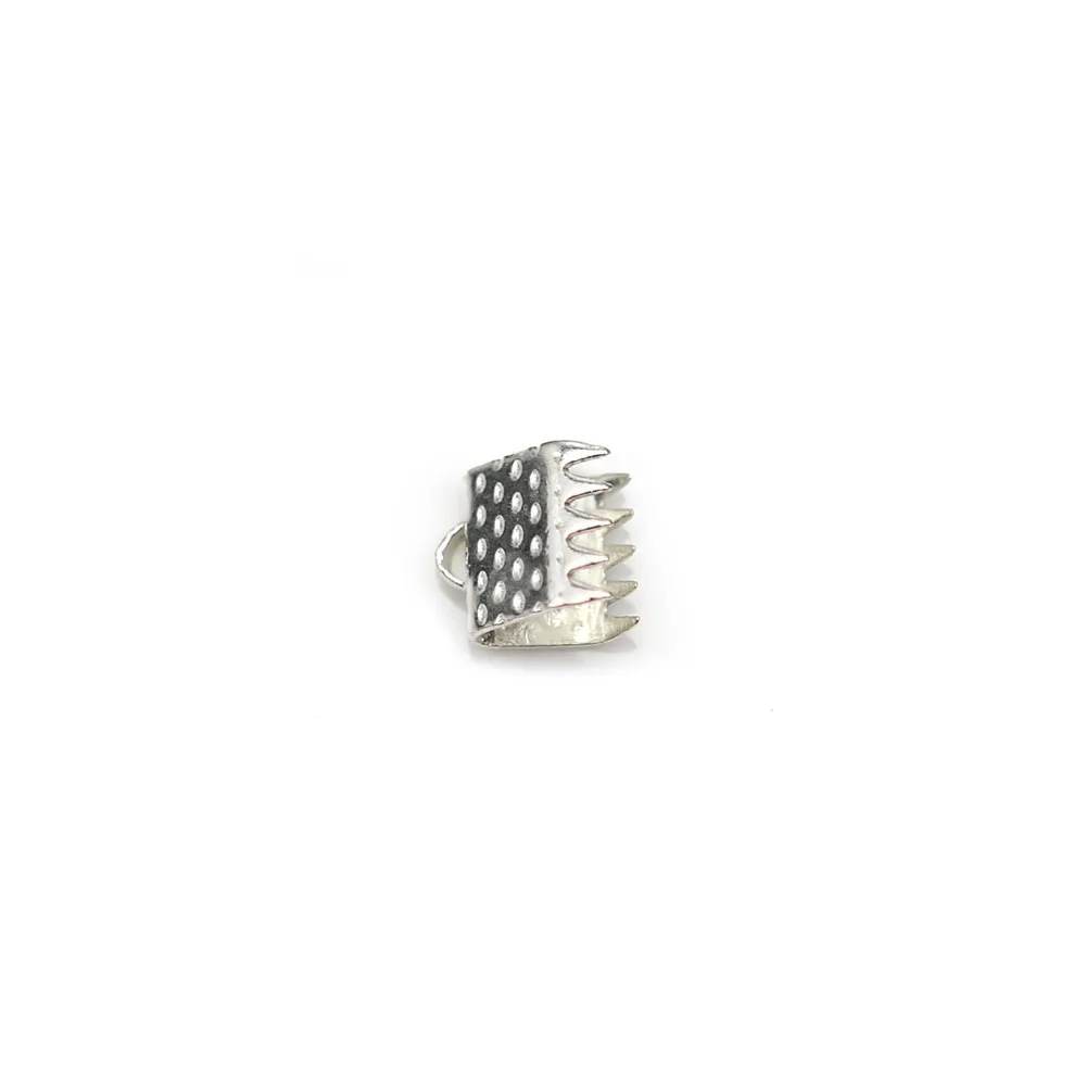 Embout pince, pour ruban en argent 925, 6mm x 2pcs