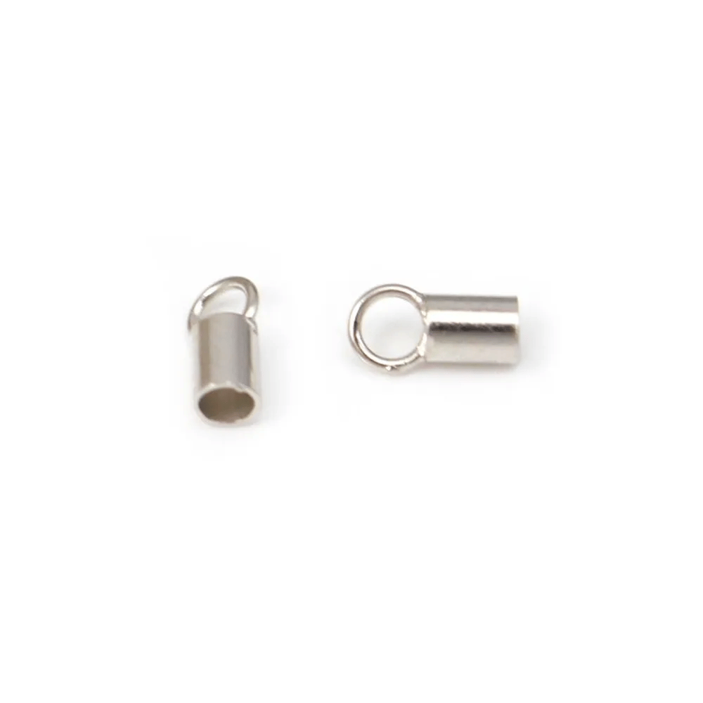 Embouts  pour cordon 1.5 mm argent 925 Rhodié  x 4pcs