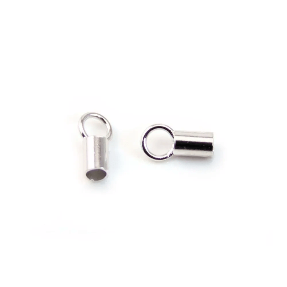 Embouts  pour cordon 1.8 mm argent 925 Rhodié x 4pcs