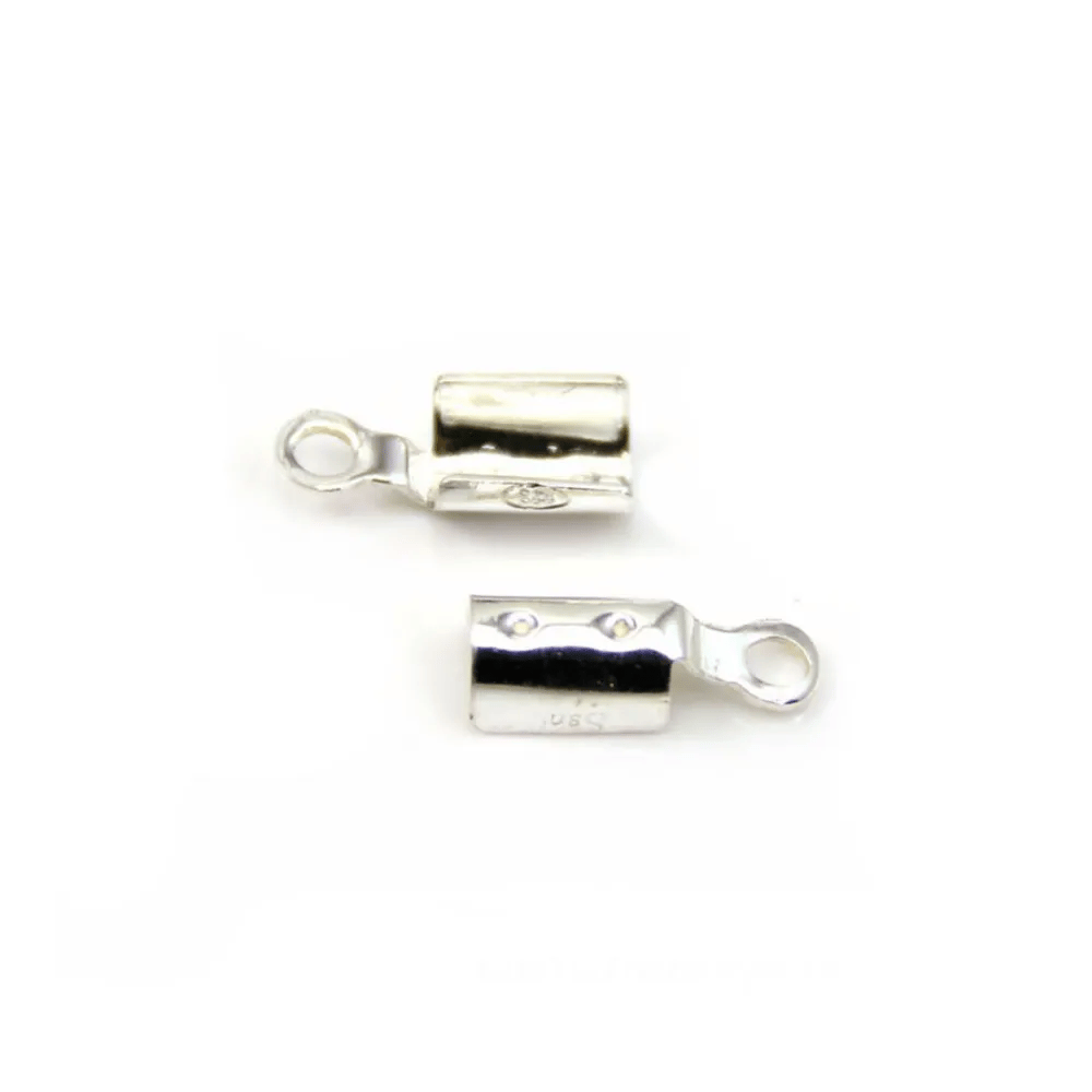 Embout pince pour lacet plat, 3mm argent 925 x 2pcs