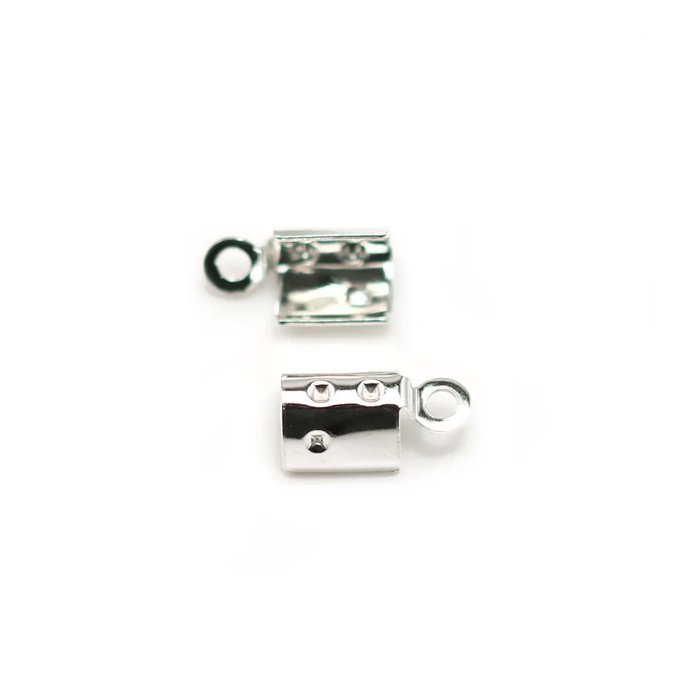 Tip clamp in 925 silver, for cord and lace, 3mm x 4pcs
