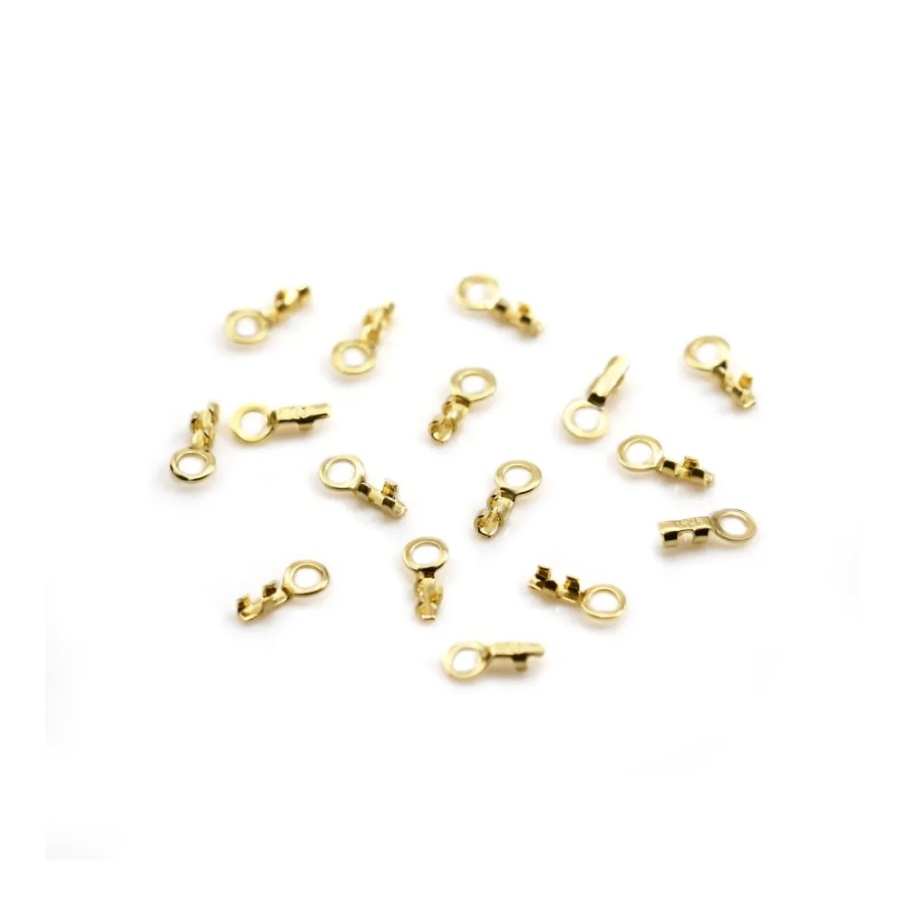 Embout mini-pince en argent 925 doré, pour fil 0.5mm x 6pcs