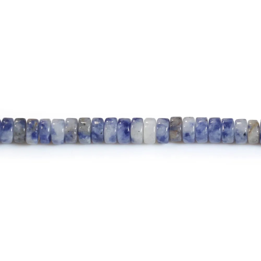 Jaspe de tache bleue, en forme de rondelle Heishi 2x4mm x 40cm