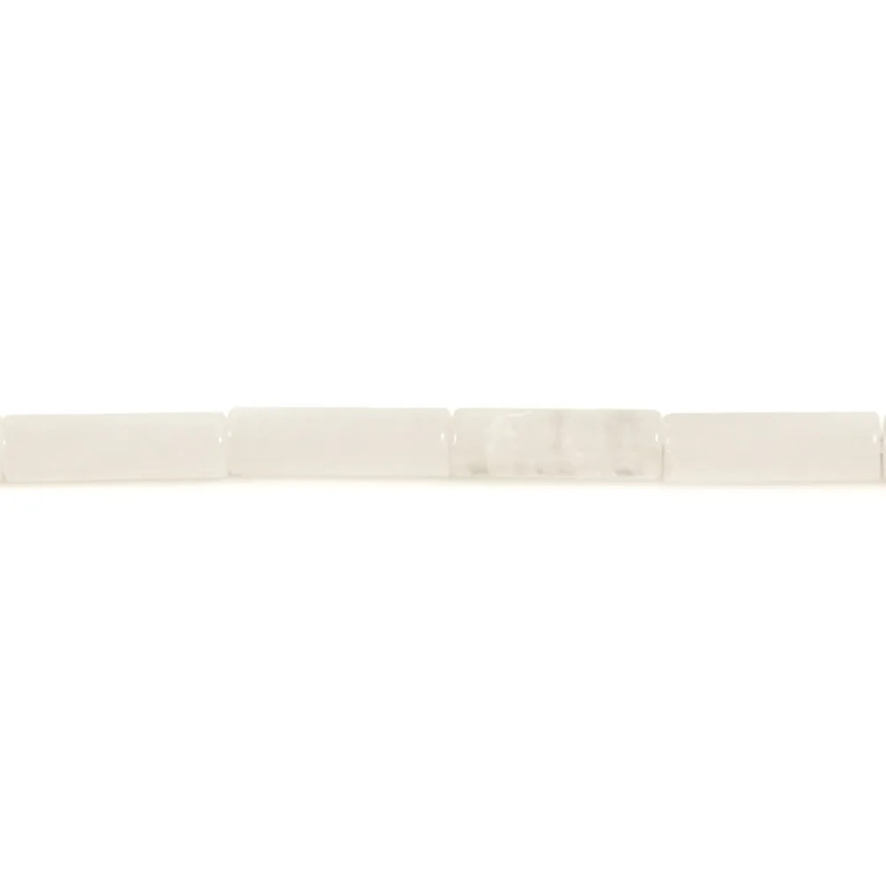 Jade blanche, en forme de tube 4x13mm x 40cm