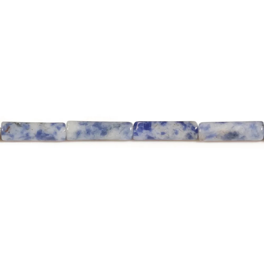 Jaspe de tache bleue, en forme de tube 4x13mm x 40cm