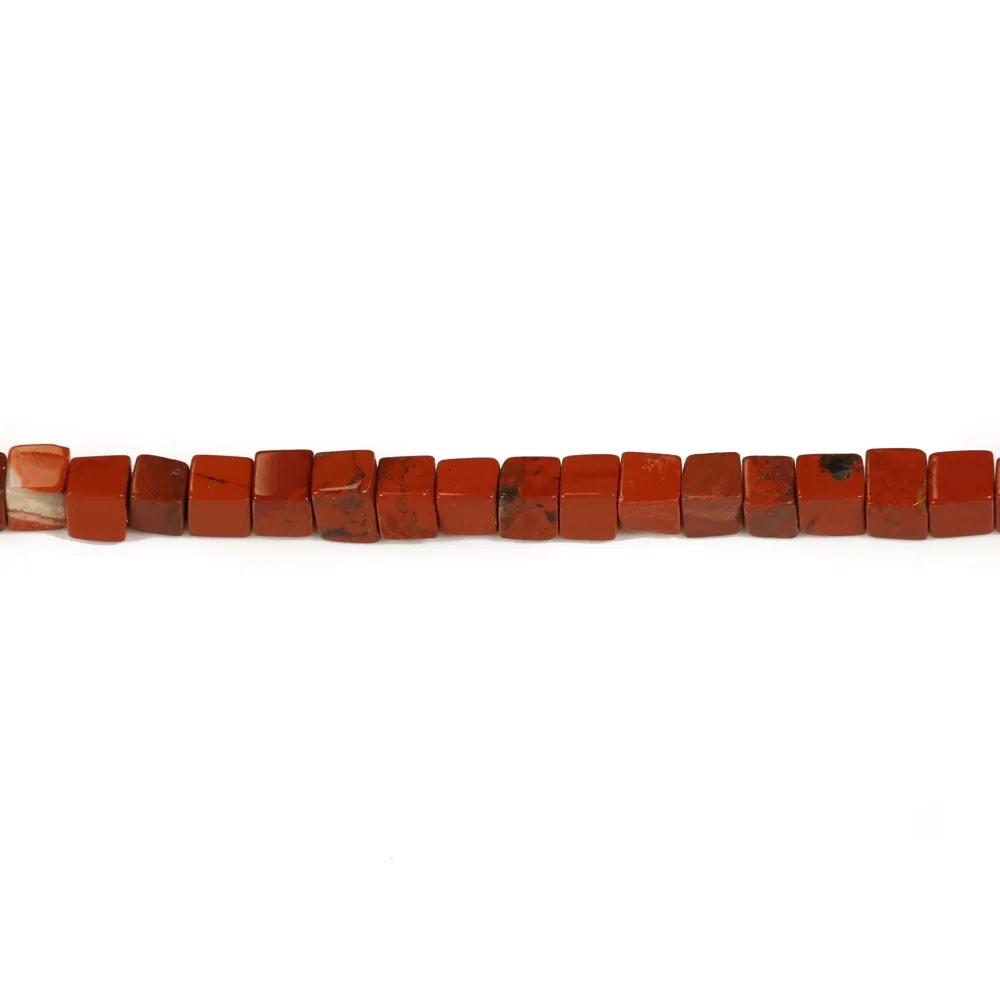Jaspe rouge, en forme de cube 4mm x 40cm