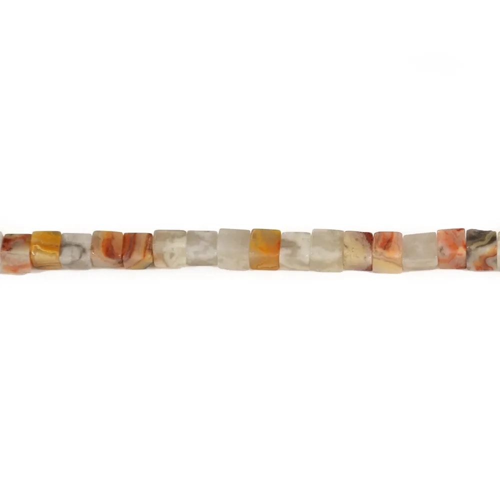 Agate crazy, en forme  de cube 4mm x 40cm