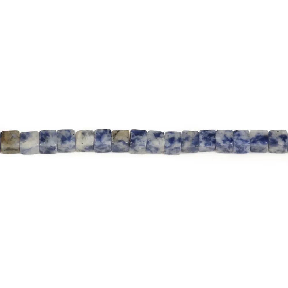 Jaspe de tache bleue, en forme de cube, 4mm x 40cm