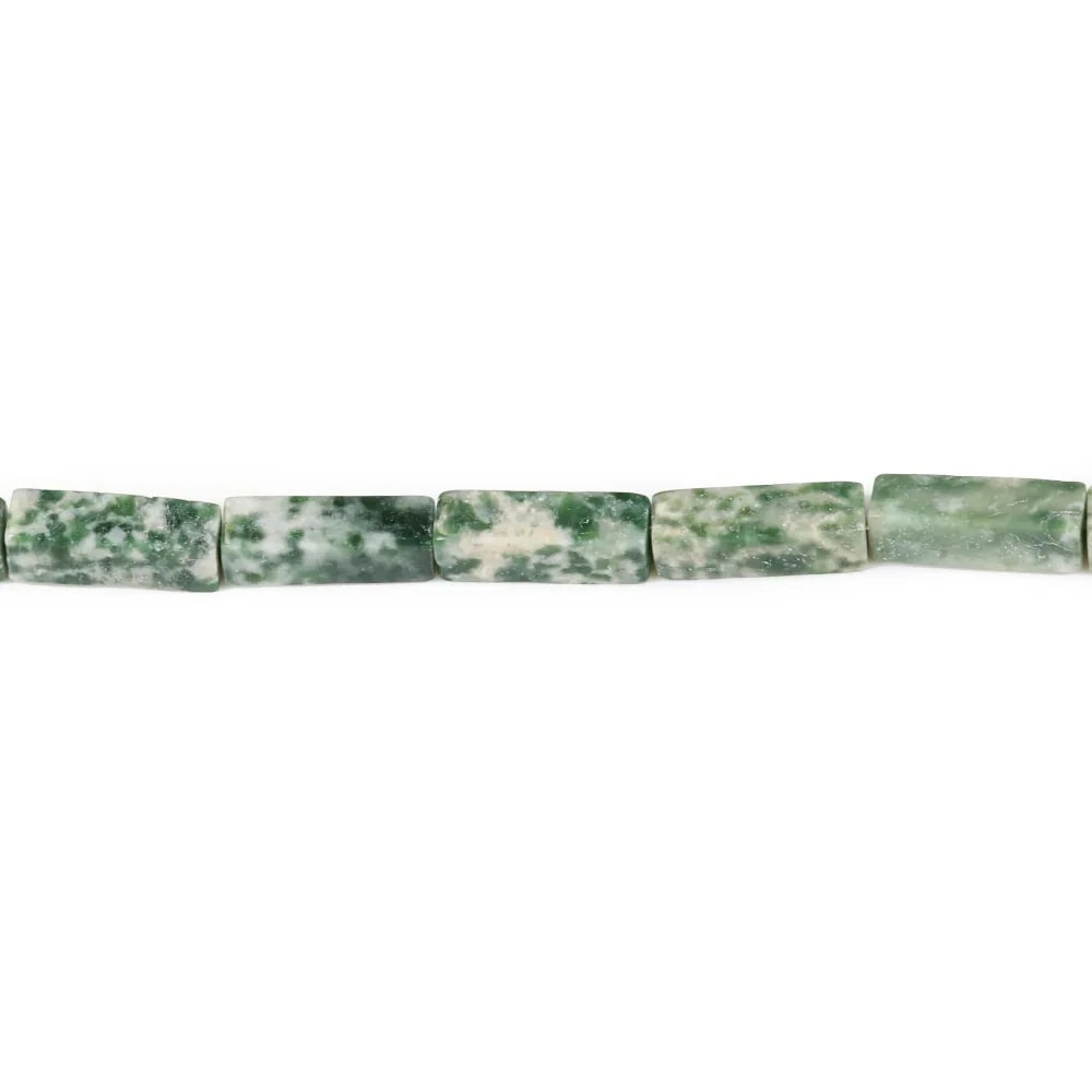 Jaspe de tache verte, en forme de rectangle 4x13mm x 40cm
