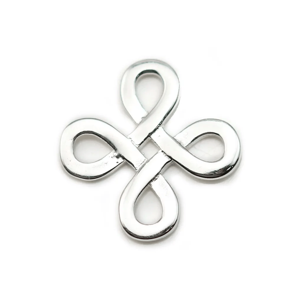 Estampe en argent 925, en forme de noeud chinois, 11.8mm x 1pc