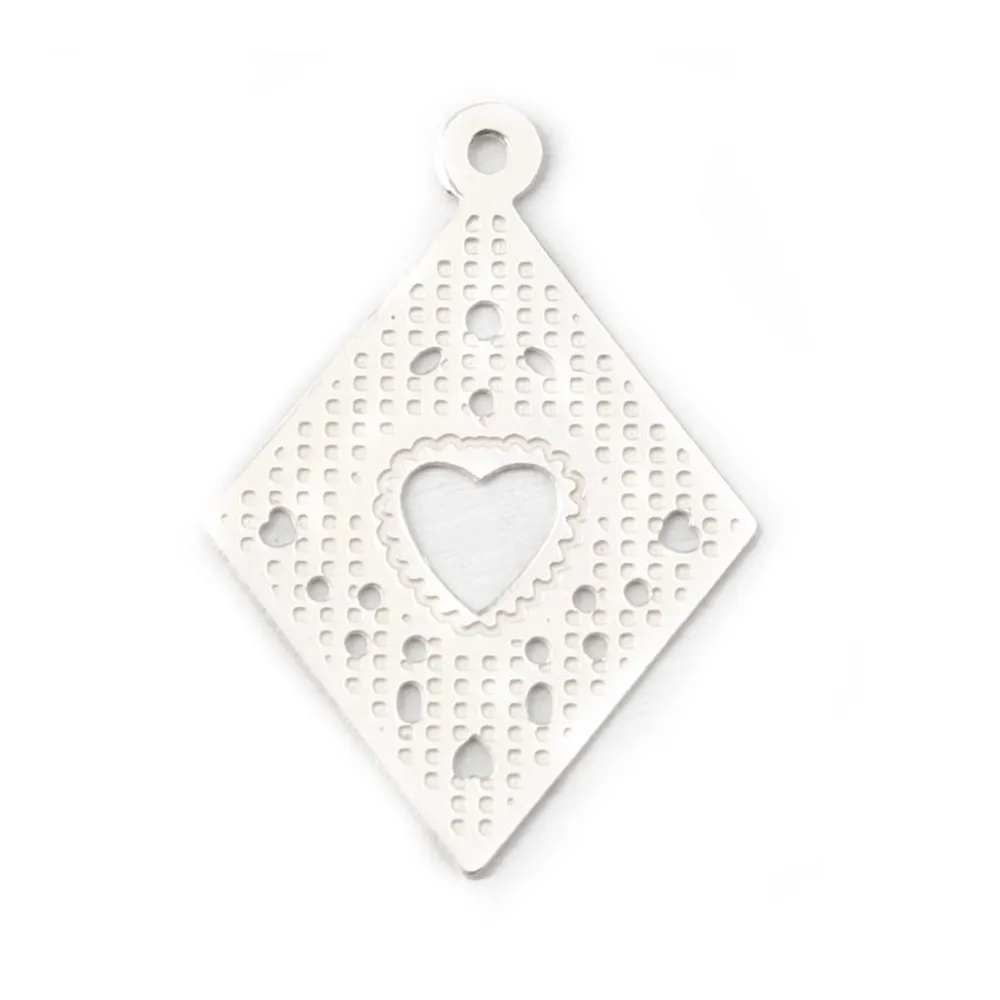 intercalaire rhombe18x13mm Argent  925 x 2 pc