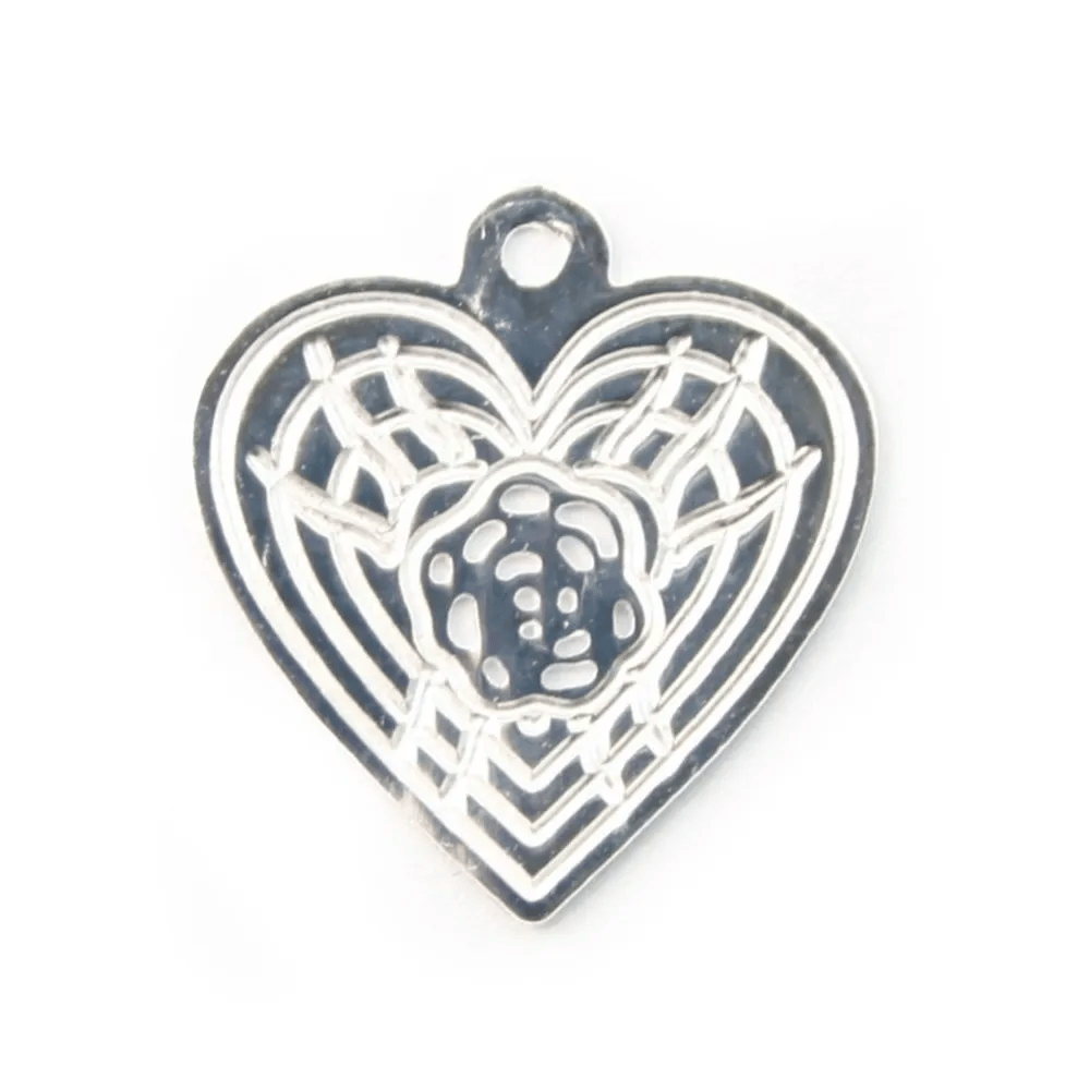  intercalaire Coeur ajouté Argent 925 11x11mm x 2 pc