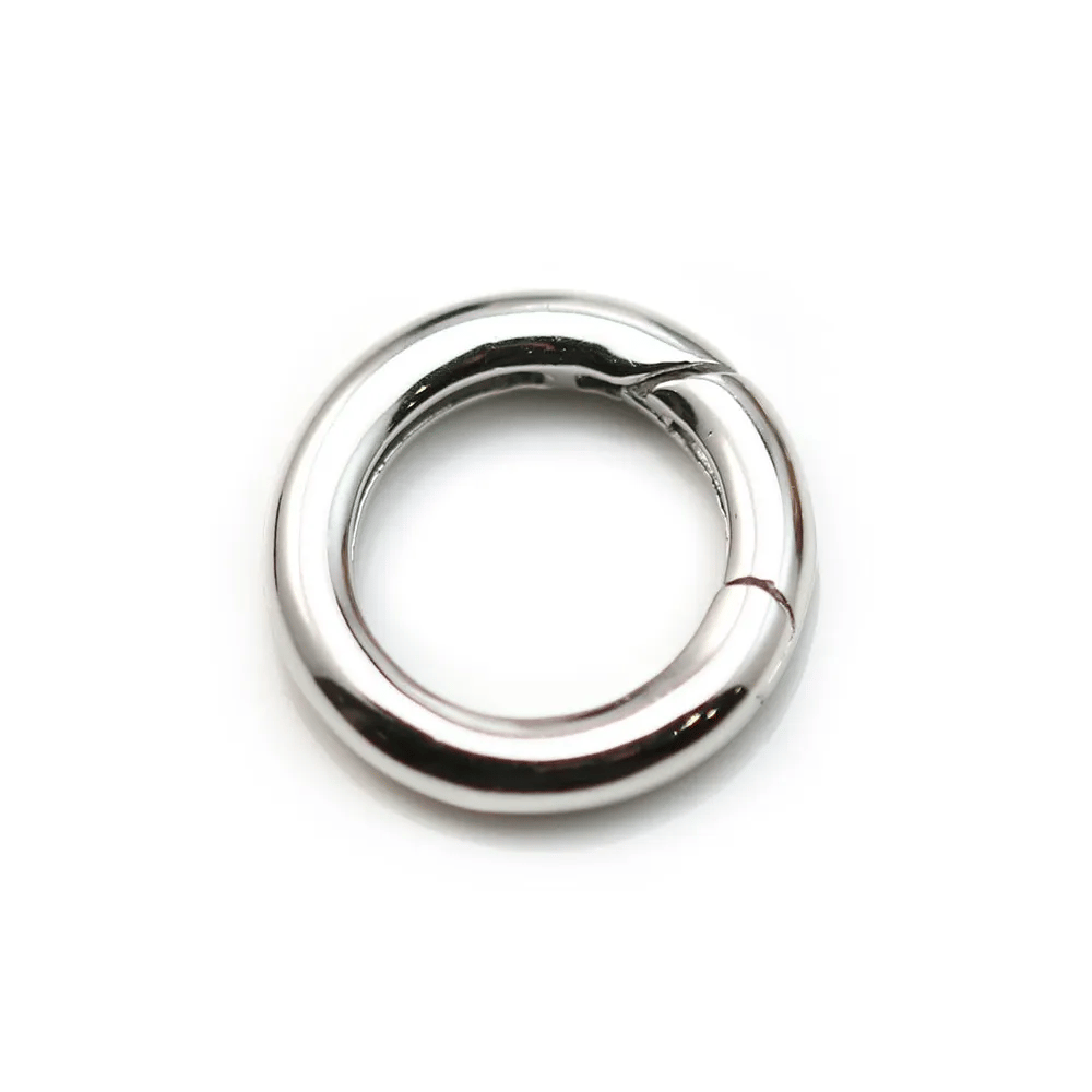 Argent 925  Rhodié Fermoir mousqueton rond17mm  x 1 pcs 