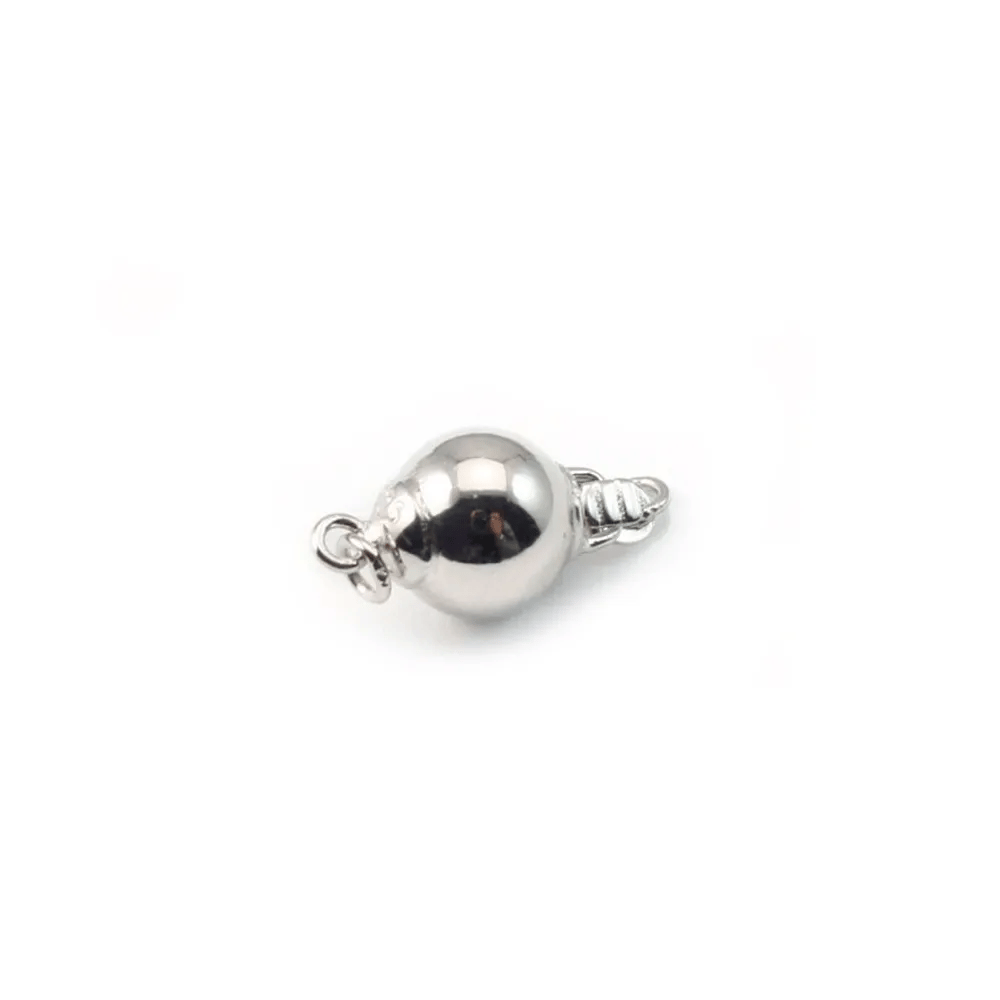 Argent 925 Fermoir Rhodié  boule 8mm x 1pc