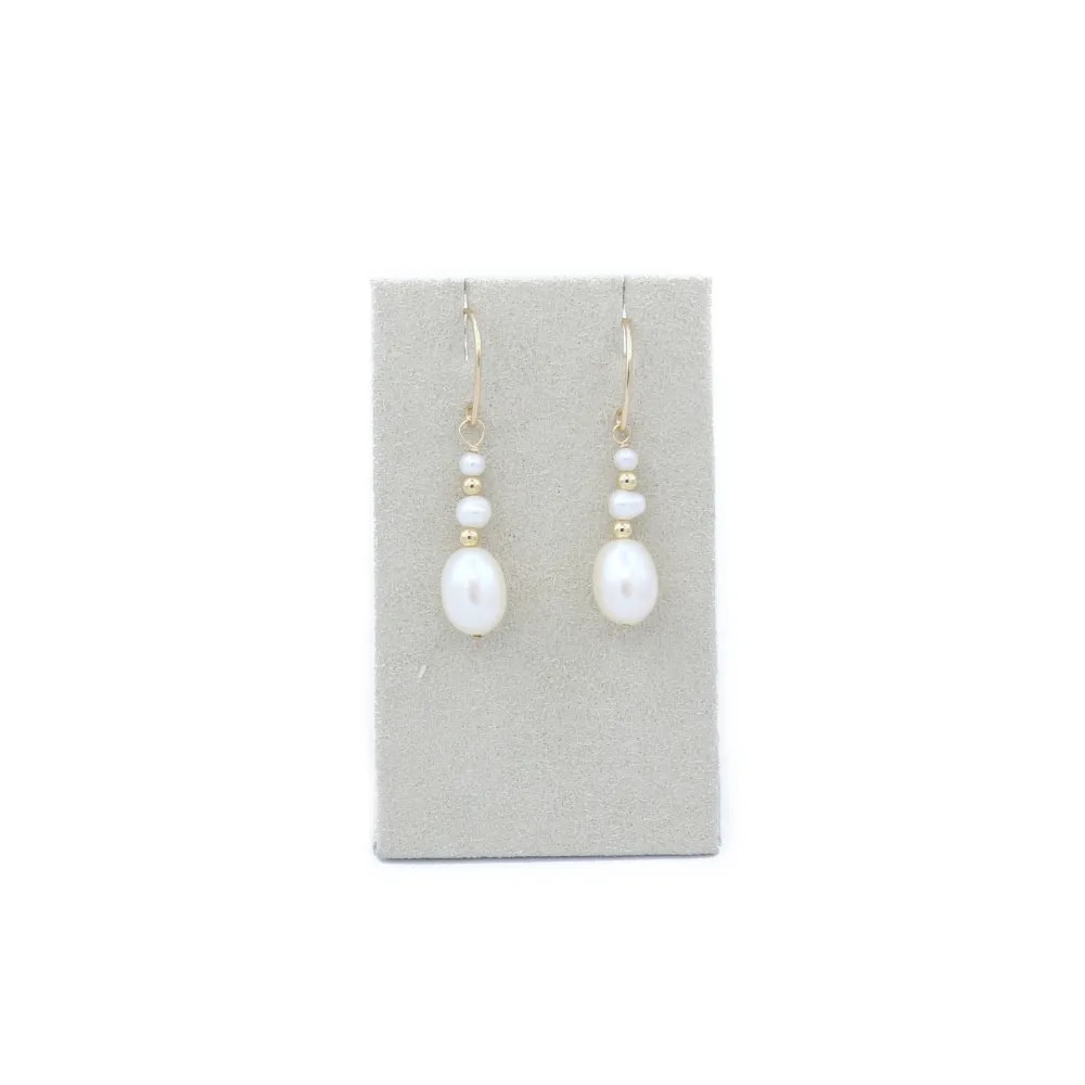 Boucles d’oreilles en gold filled & perles de culture d'eau douce x 2pcs