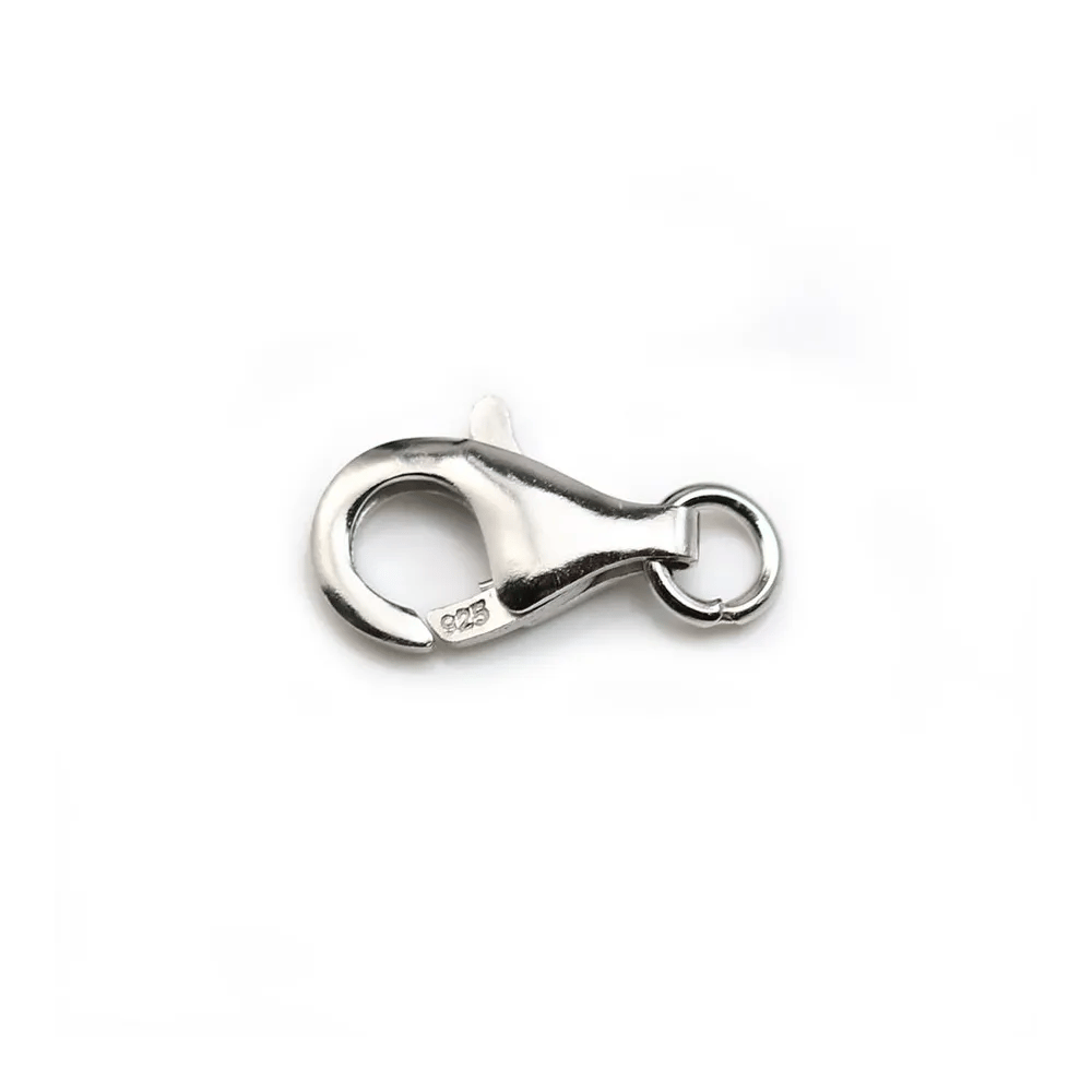  ARG 925 Rhodié Fermoir Mousqueton 13mm x 1pc