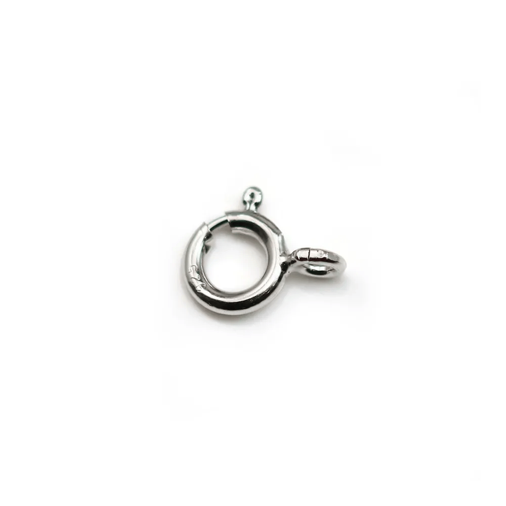 Fermoir à Ressort,  Argent 925 Rhodié 7mm x 1pc
