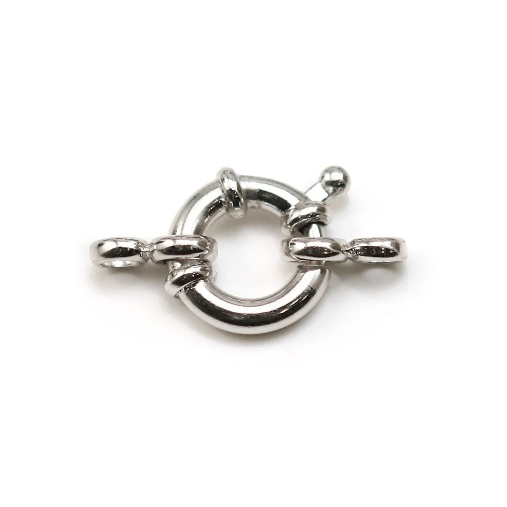 Fermoir bouée en argent 925 rhodié 10mm x 1pc