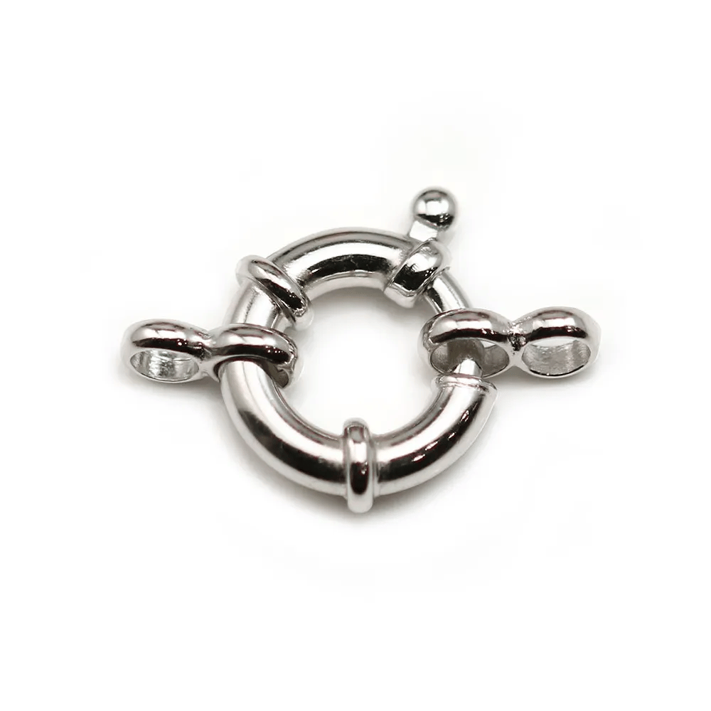 Fermoir à ressort, Argent 925 Rhodié 14mm x 1pc