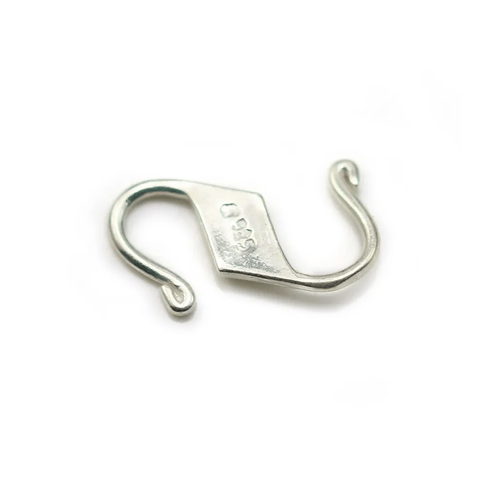 Argent 925  Fermoir S 15x8mm x 2pcs 