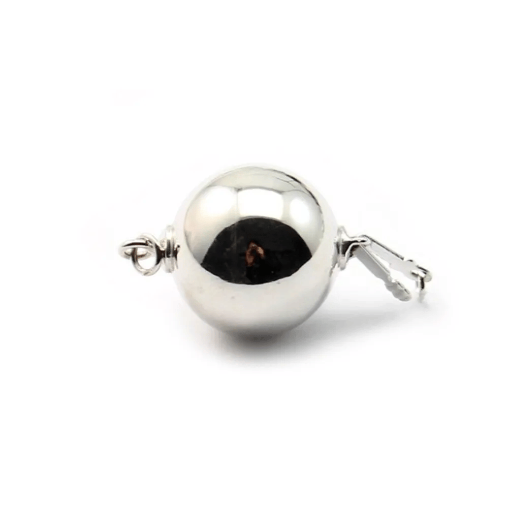 Argent 925 RHODIE Fermoir soufflet  rond 12mm x 1pc  