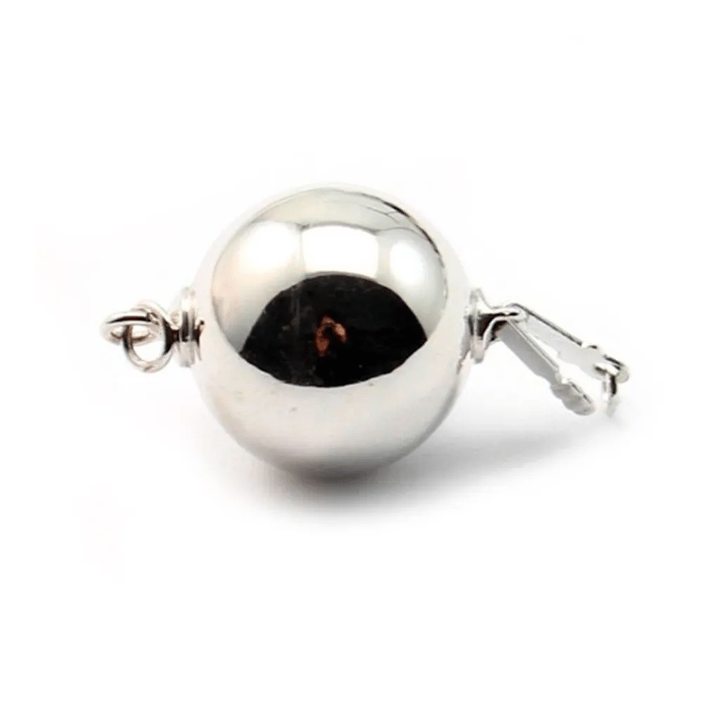 Argent 925 RHODIE Fermoir soufflet  rond 16mm x 1pc  