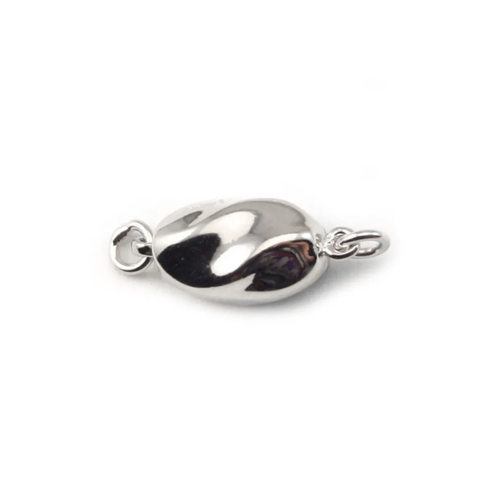 Fermoir rhodie Soufflet  ovale argent  7.5x16mm x1pcs