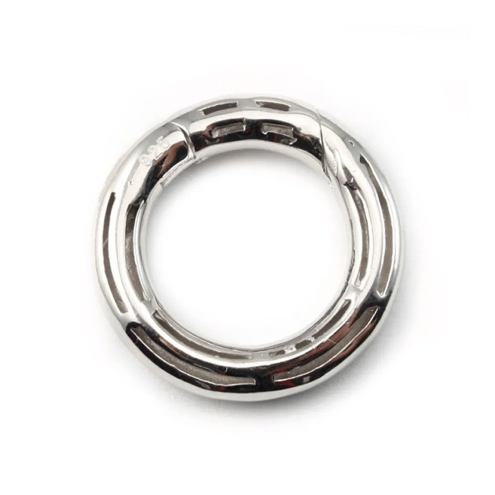 Argent 925  Rhodié Fermoir mousqueton rond 21mm x 1pc