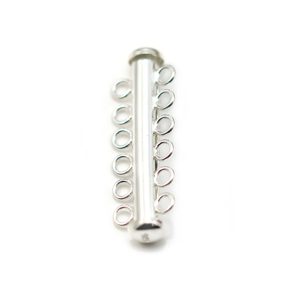 Silver  925 Clasp Tube Rank 6  x 1pc