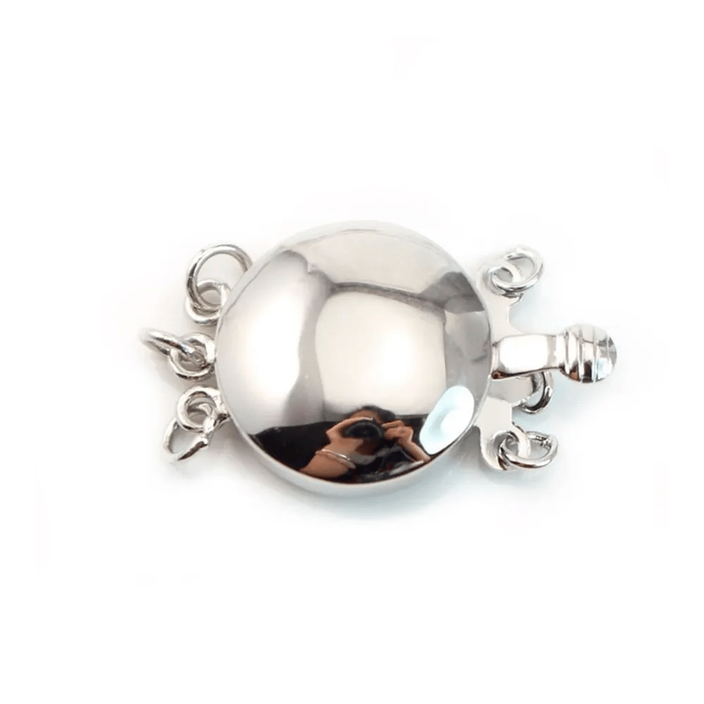Fermoir Cabochon Rond Argent 925 16mm x 1pc