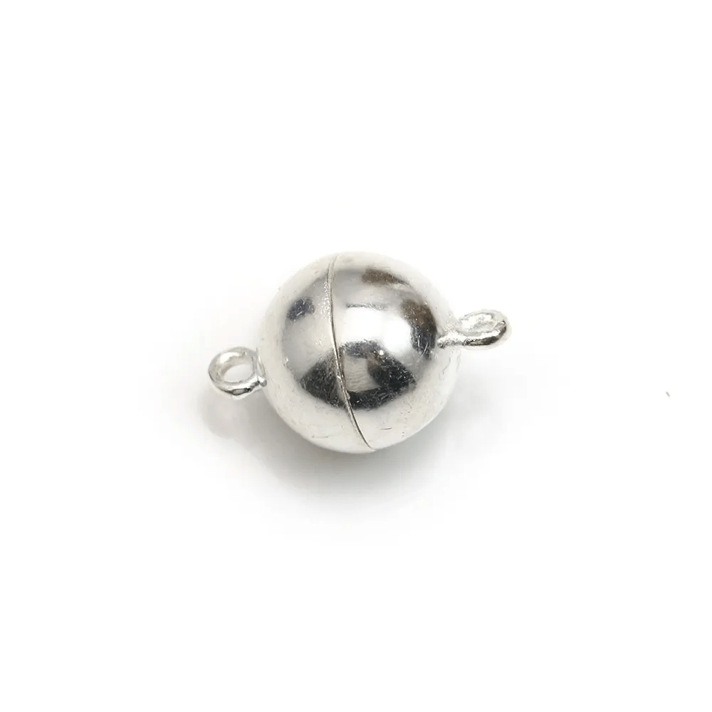 Fermoir aimanté, de forme ronde, en argent 925, mesurant 10mm x 1pc