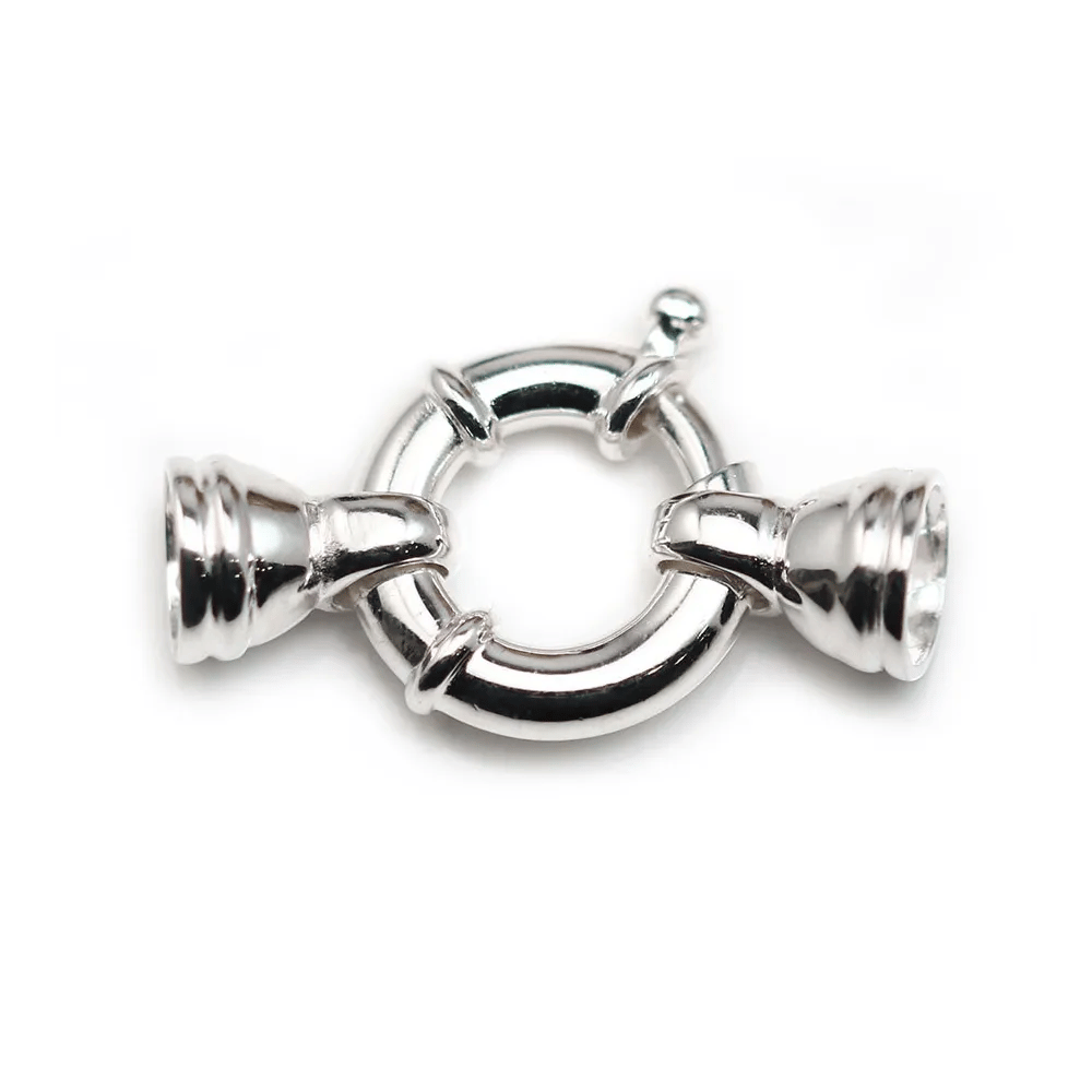 Argent 925 Fermoir a ressort 16x30mm boué  6.5mm x 1pc  