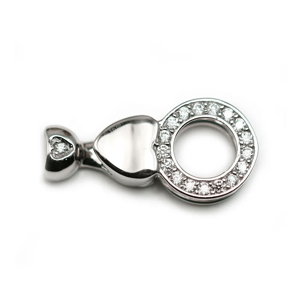 Fermoir with  zircon 15x32mm  x 1pc