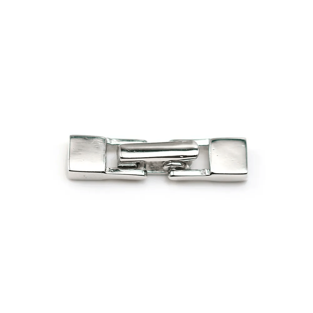 Clasp 925 silver rhodié hook, 5x19mm, for leather thread, 1.3x3mm x 1pc