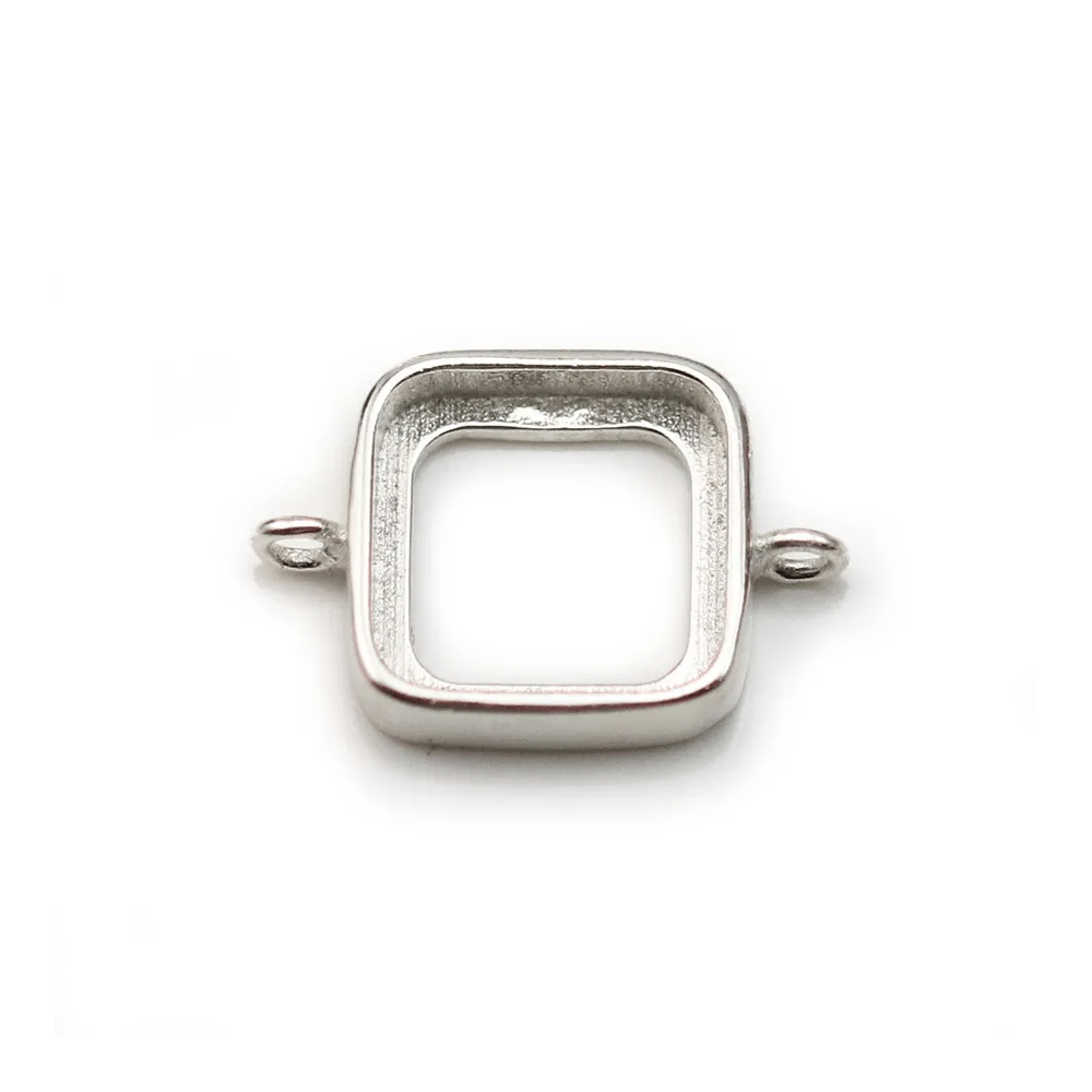Intercalaire pour cabochon carré, argent 925, 10mm x 1pc