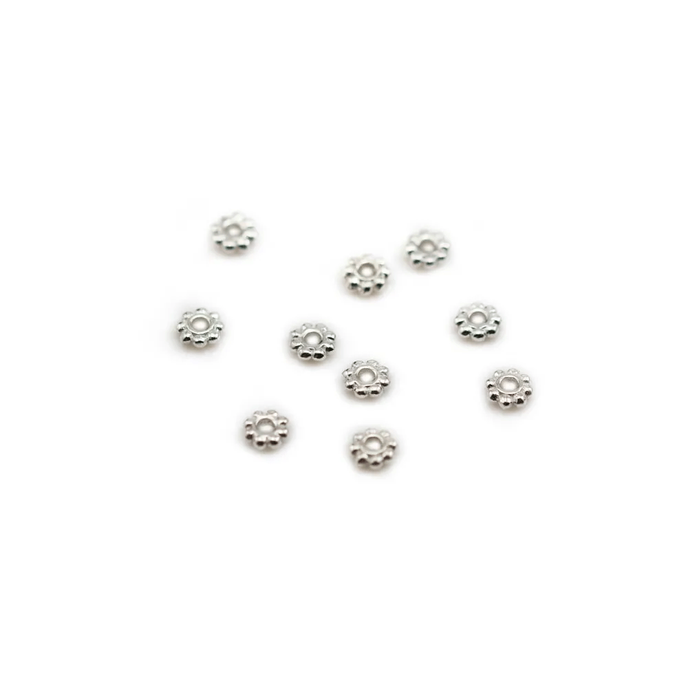 Coupelle en fleur en argent 925 4mm x  10pcs