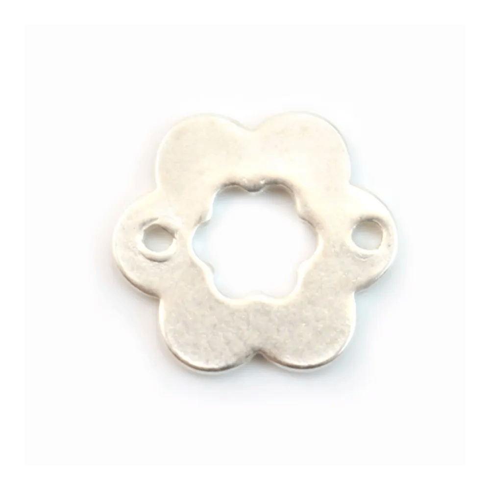 Intercalaire Fleur Plat Argent  925 12mm x 2pcs