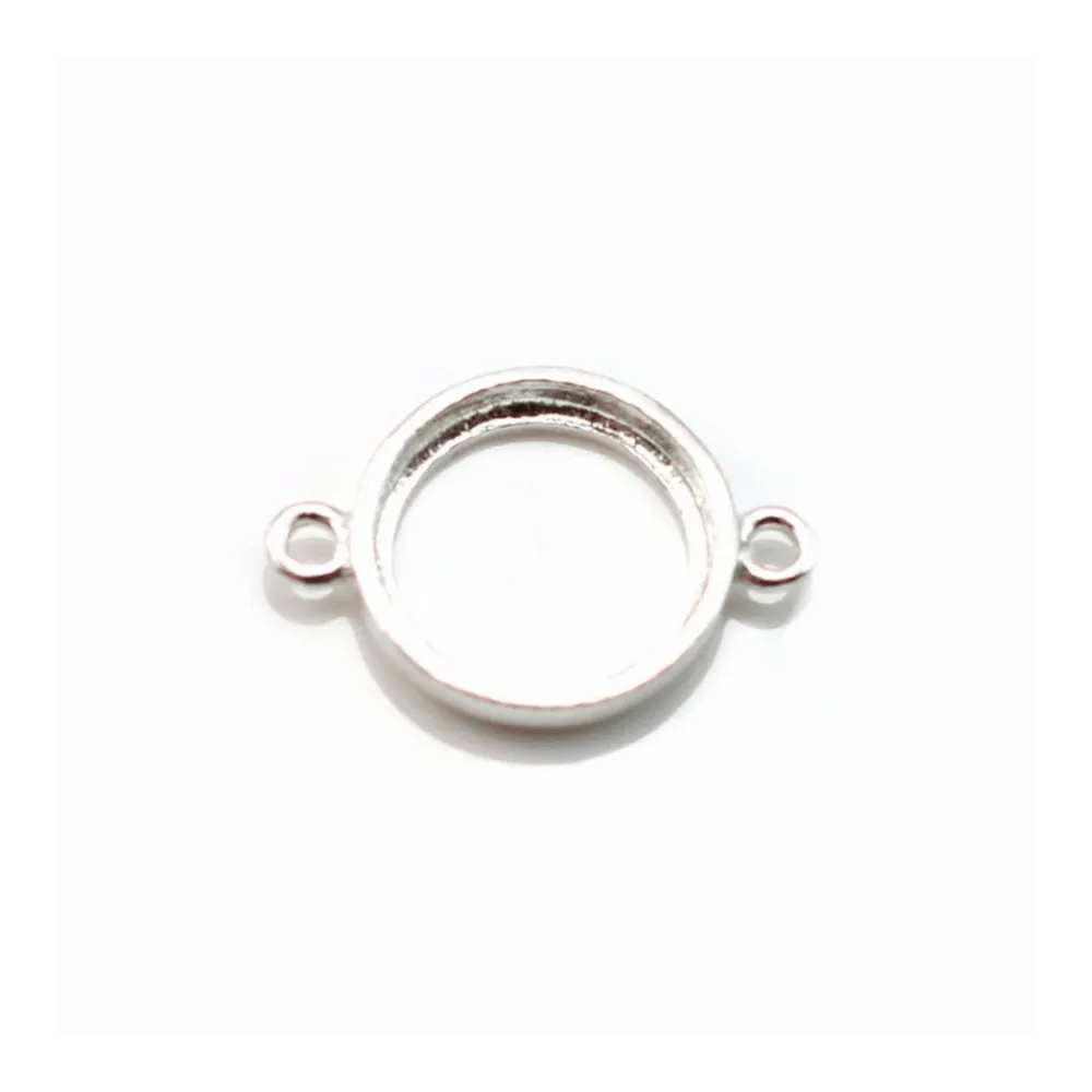 Spacer support  for cabochon round,sterling silver 925, 10mm x 1pc