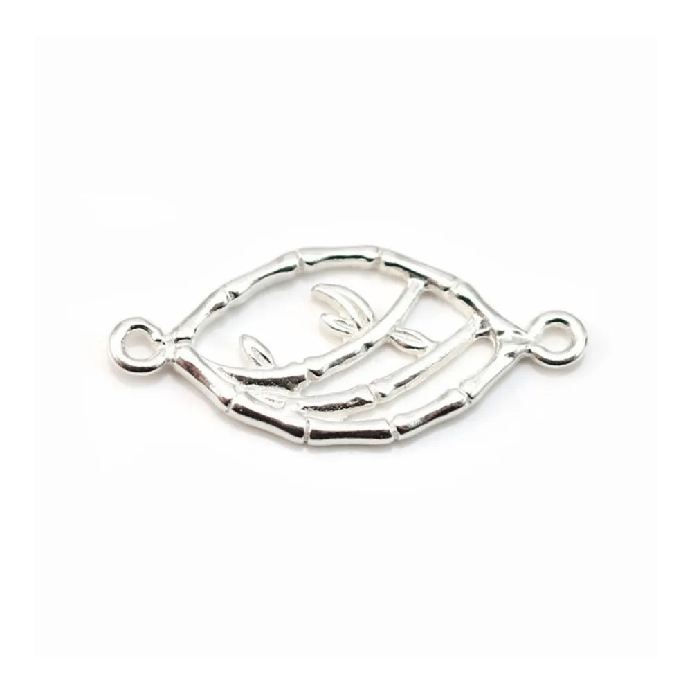 Intercalaire branche de bambou, argent 925, 11x25mm x 1pc