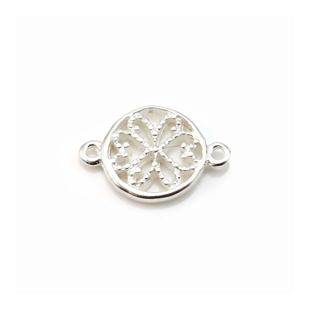 Intercalaire fleur, argent 925, 8.5x12.5mm x 2pcs