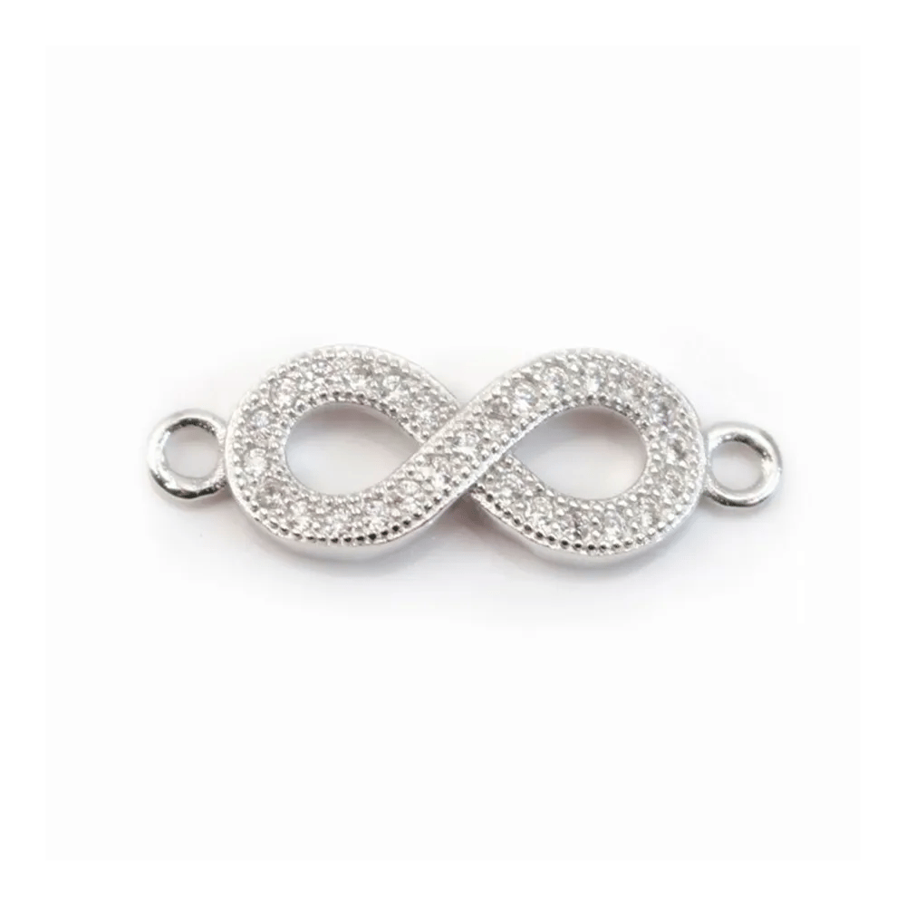 Intercalaire argent 925 et strass infini 7x21mm x 1pc