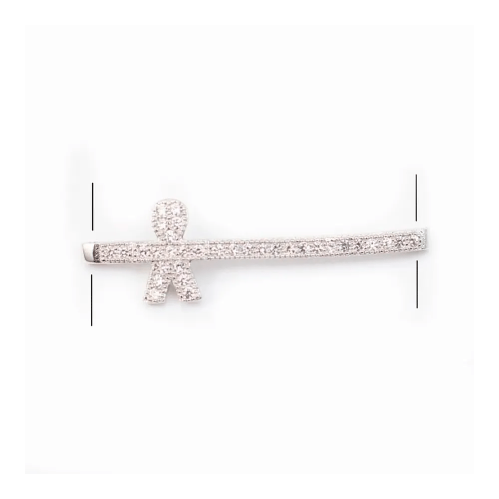 Intercalaire argent 925 et strass Garçon 8.5x30mm x 1pc